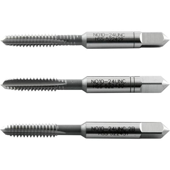 Imagem de Macho Manual de Aço Rápido Nº 10 - 3/16'' Unc Jogo com 3 peças Vonder Plus