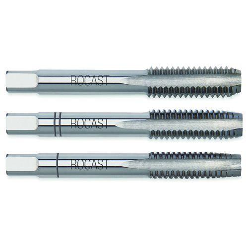 Imagem de Macho Manual Seriado em Aço Rápido Para Fabricação de Rosca Interna  Hss M6 X 1 352 (Jogo C/ 3 Pcs)- Rocast
