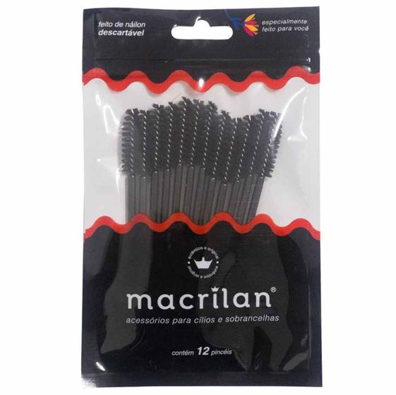 Imagem de Macrilan Kit com 12 Pincéis para Cílios e Sobrancelhas