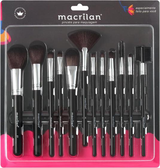 Imagem de Macrilan Kit Com 12 Pincéis Para Maquiagem - Kp9-1A