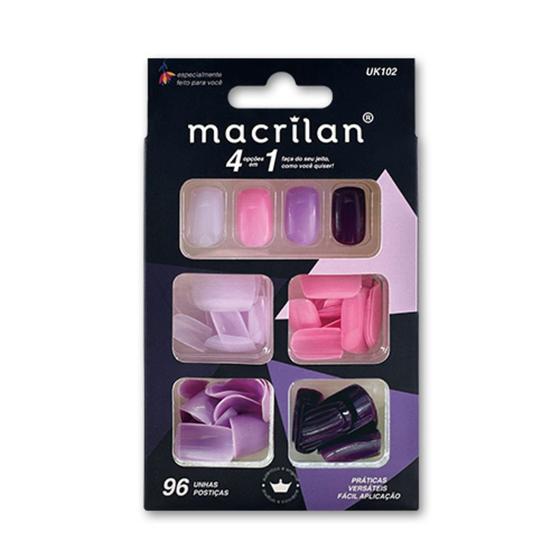 Imagem de Macrilan kit Unhas Médias 4 Cores c/96 Unidades