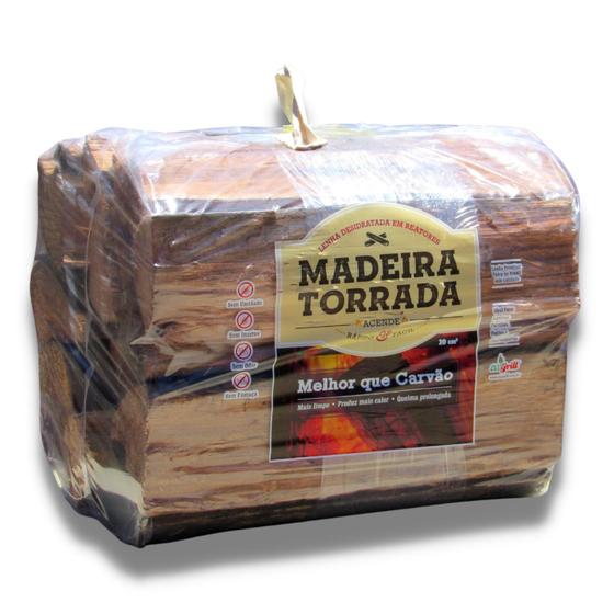 Imagem de Madeira torrada de eucalipto para lareirase churrasqueiras 7 kg