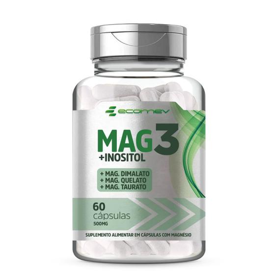 Imagem de Mag 3 Taurato Dimalato Quelato + Inositol Puro 500mg 60cáp