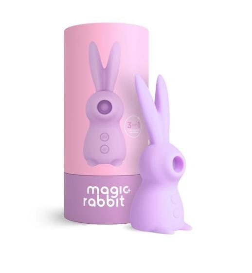 Imagem de Magic Rabbit 3 em 1 Sugador de Clitóris Estimulador de Lingua e Vibração 7 Intensidades Recarregável A Sós Lilás