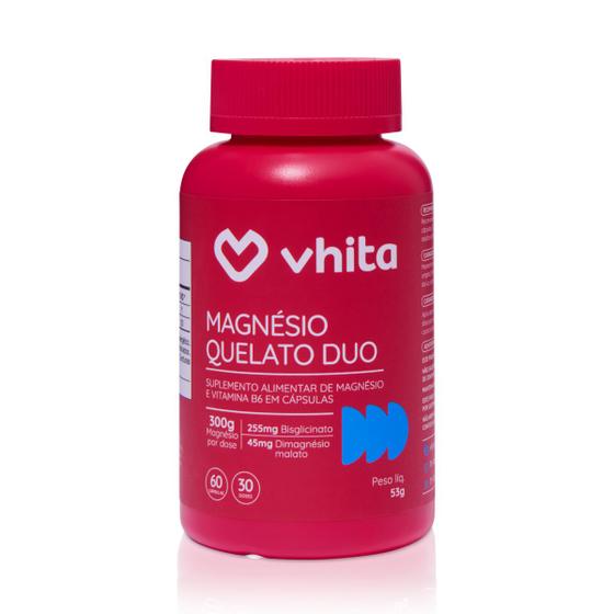 Imagem de Magnésio Dimalato Quelato e Magnésio Bisglicinato com Vitamina B6 300mg - Vhita