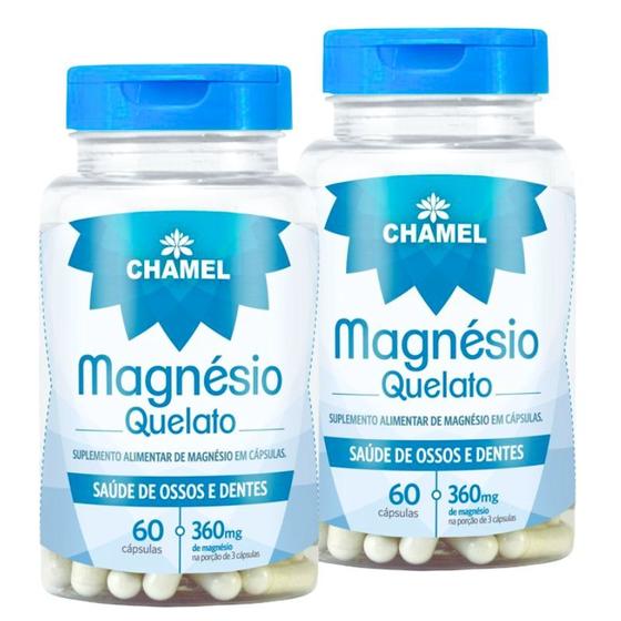 Imagem de Magnésio Quelato - 2 frascos com  60 Cápsulas   CHAMEL
