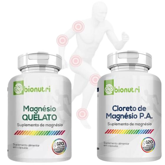 Imagem de Magnesio Quelato + Cloreto de Magnesio PA 500MG 100% Puro 240 Cáps Bionutri