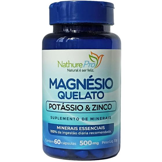 Imagem de Magnésio Quelato Potássio e Zinco 60 Cápsulas 500mg