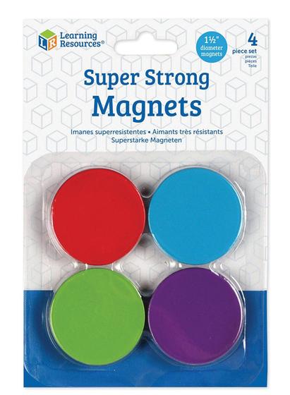 Imagem de Magnet Learning Resources Super Strong, 4 cores, 3,8 cm de diâmetro.