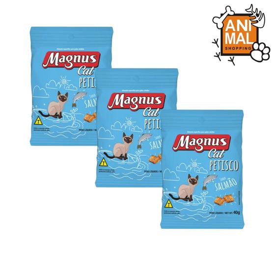 Imagem de Magnus cat petisco gatos adultos sabores  - kit com 3 unidades