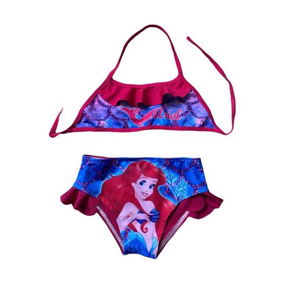 Maio Biquíni Infantil com Babado de Personagens verão criança Enviamos