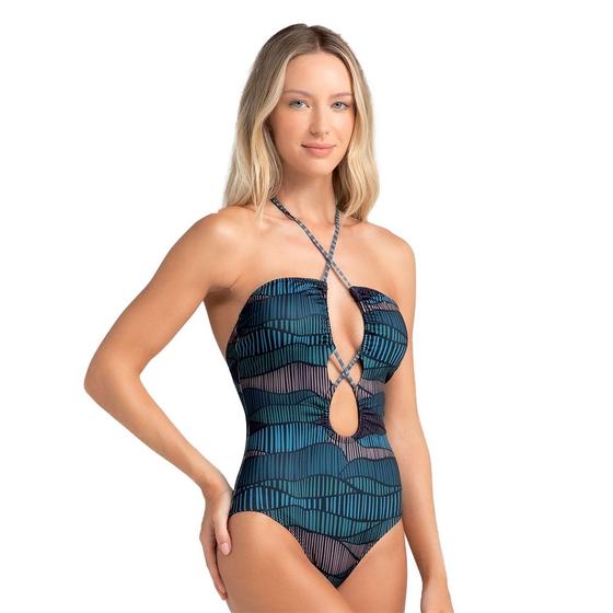 Imagem de Maiô De Alcinha Estampado She Modelo Decotado Bojo Removível