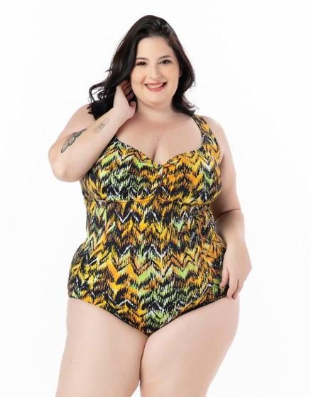 Imagem de Maiô Estampado Sem bojo natação praia Plus size