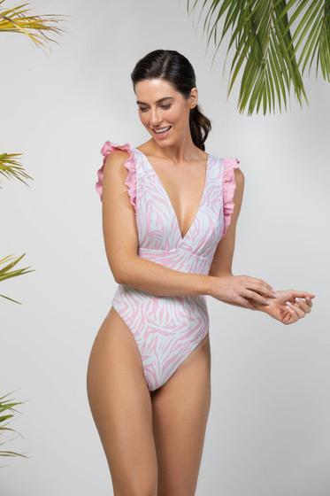 Imagem de Maiô Feminino com Babados Estampado