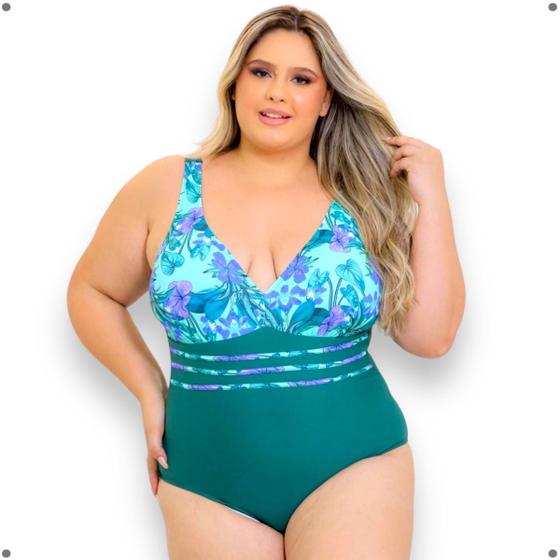 Imagem de Maio Plus Size Body Feminino Praia T Grande Alça Reforçada