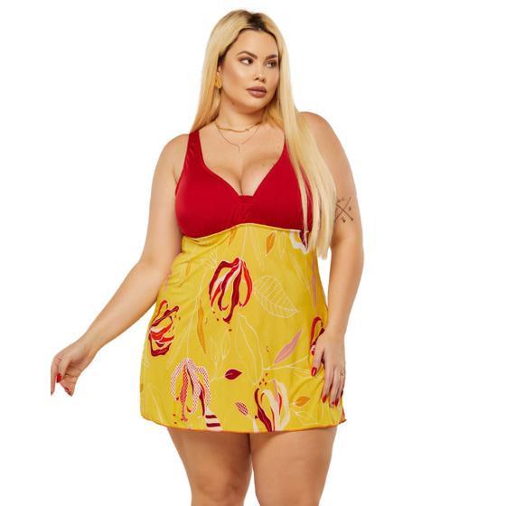 Imagem de Maiô plus size com saida de praia Roseli