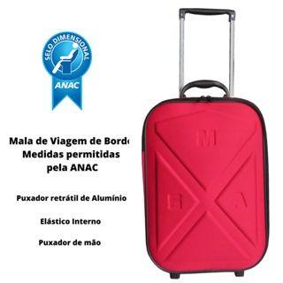 Imagem de Mala Bordo Pequena 10kg Anac Rodinhas Viagem Rígida Vermelho