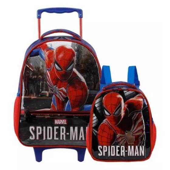 Imagem de Mala com Rodas 16 Spider Man + lancheira + estojo - 11670 XERYUS