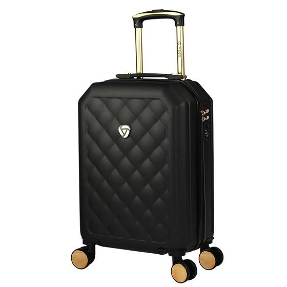 Mala de Bordo ABS para Viagem Yins 21161 Deluxe Cadeado Integrado Rodas Duplas 360º Preta Menor preço em Mala de Bordo ABS para Viagem Yins 21161 Deluxe Cadeado Integrado Rodas Duplas 360º Preta