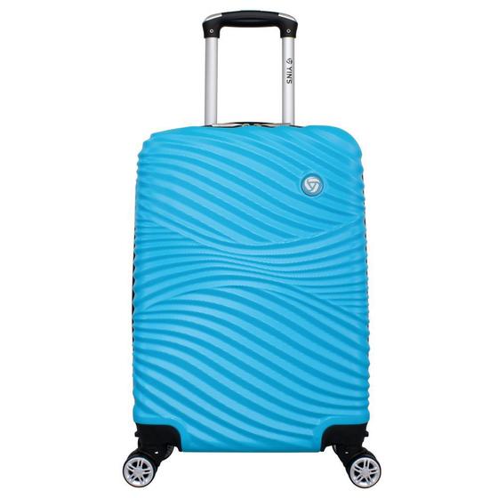 Imagem de Mala De Bordo ABS Para Viagem Yins Ys21159 Cadeado Integrado Rodas Duplas Giro 360º Azul