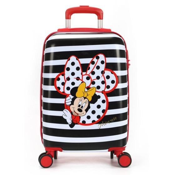 Imagem de Mala de Bordo Disney Minnie  Listras Preto/Branco Luxcel