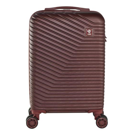 Imagem de Mala de Bordo Pequena para Viagem Abs Yins Metropole 21163 Cadeado Integrado Rodas Giro 360º Vinho