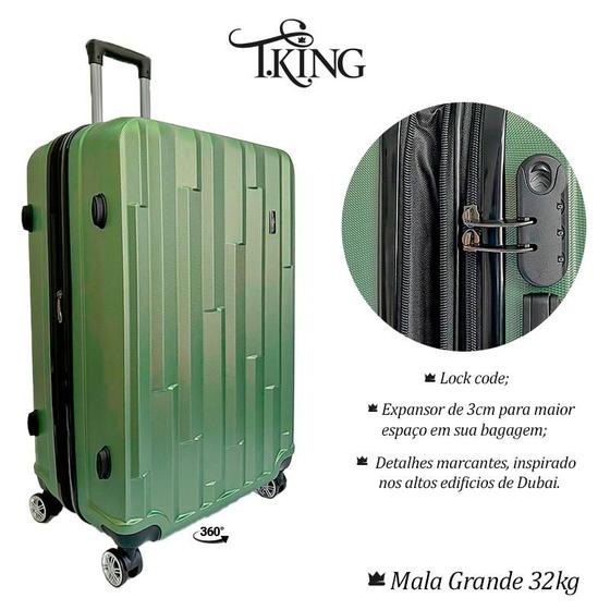 Imagem de Mala de Viagem EXPANSIVA Grande ABS 32kg Rodas 360 Cadeado Dubai