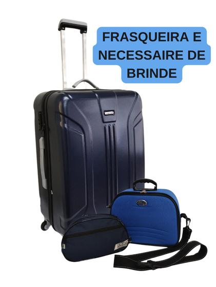 Imagem de Mala de Viagem G 28kg Fibra + Frasqueira de Viagem + Necessaire de mão.