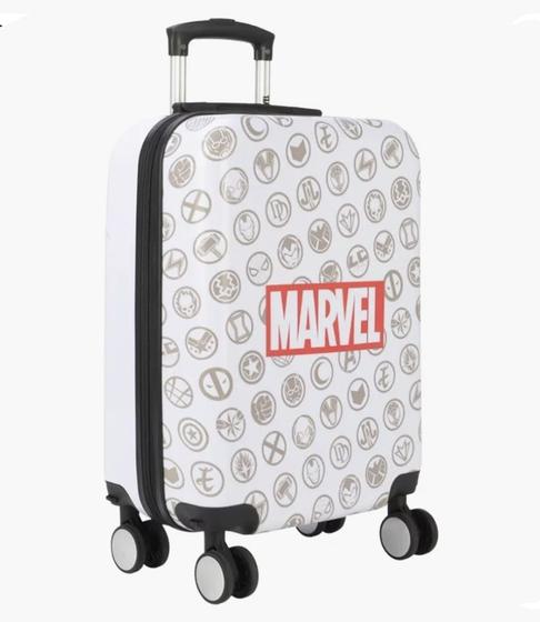 Imagem de Mala de Viagem Infantil Tamanho P Marvel Branco Luxcel