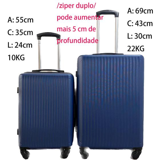 Mala de viagem kit 23kg ziper duplo ABS mala viagem 23kilos expansivel com roda 360 Menor preço em Mala de viagem kit 23kg ziper duplo ABS mala viagem 23kilos expansivel com roda 360