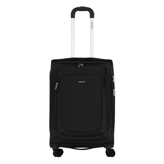 Imagem de Mala de Viagem Media em Poliester Samsonite Kick Air Cadeado Tsa e Rodas Duplas 360º Preta