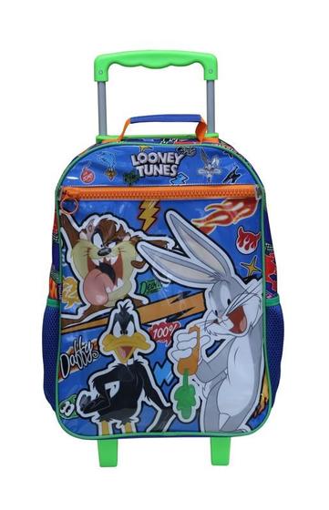 Imagem de Mala Escolar Infantil G com Rodinhas Looney Tunes Azul Dermiwil