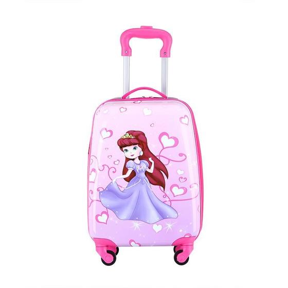 Imagem de Mala Infantil ABS 47x29x20cm - Ideal para Escola e Viagem, Leve e com Rodinhas 360