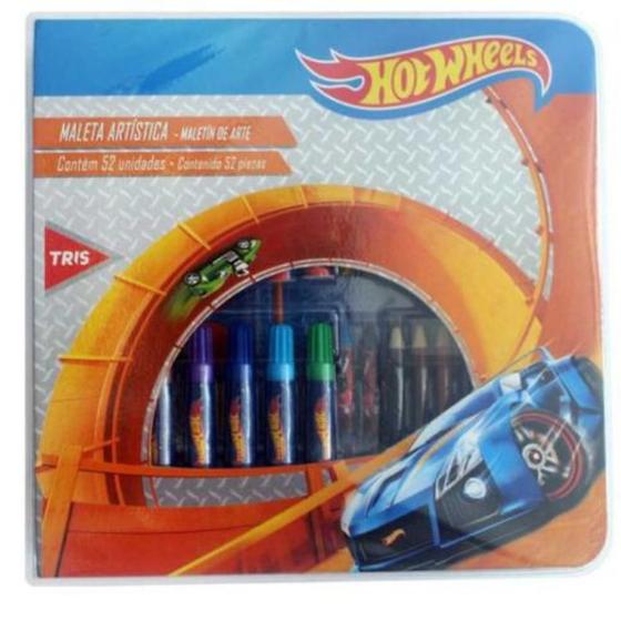 Maleta Artística Super Hot Wheels 52 Peças Tris Menor preço em Maleta Artística Super Hot Wheels 52 Peças Tris