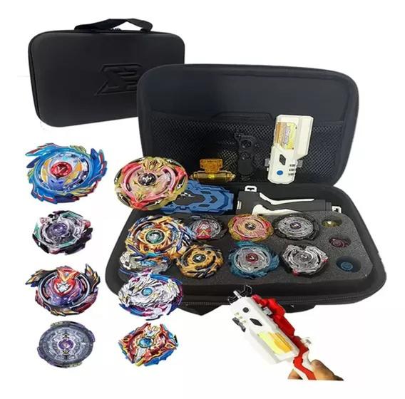 Imagem de Maleta Beyblade Kit Com 8 Beyblade + Lançador Dupla Rotação