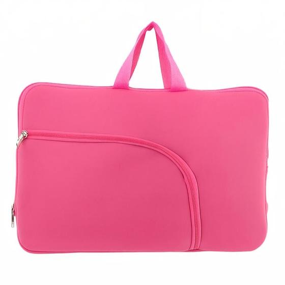 Maleta capa case de neoprene, bolsa para notebook de até 17 polegadas, azul preto pink ou vinho envio 24...