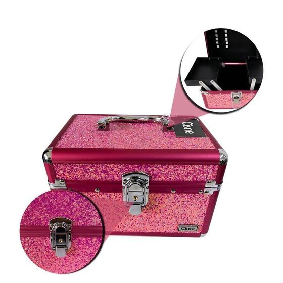 Imagem de Maleta Cisne Linha Shine Pink Glitter E Rosa Csn-5131B