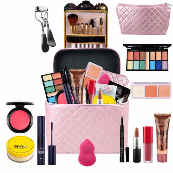 Imagem de Maleta com Maquiagens Base Ruby Rose Necessaire BZ20