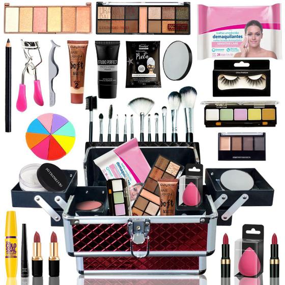 Imagem de Maleta De Maquiagem Completa Ruby Rose Super Essencial