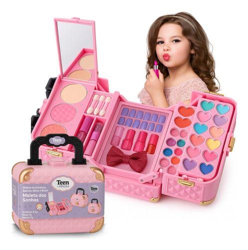 Imagem de Maleta De Maquiagem Infantil Sombra Batom Gloss Blush Fenzza