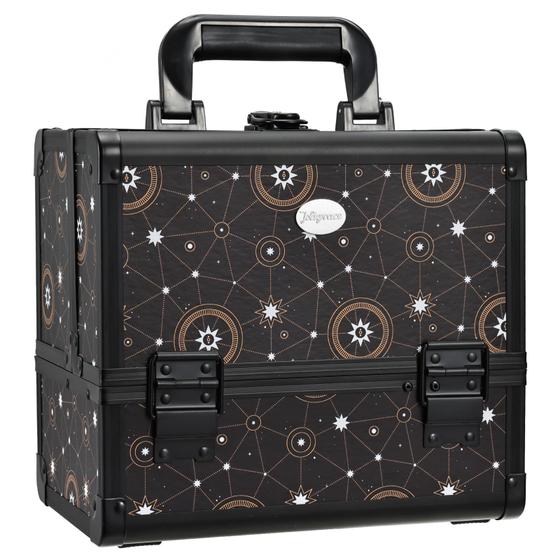 Imagem de Maleta de Maquiagem Joligrace com 3 Bandejas e Suporte para Pincel - Design Star Chart