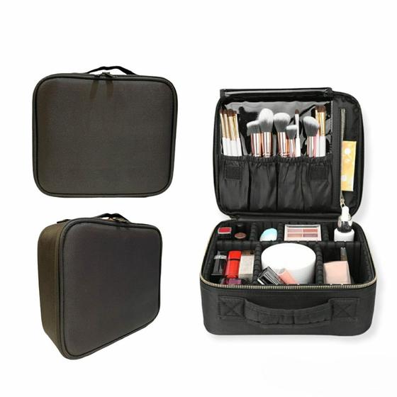Maleta de Maquiagem Profissional Preta Com Divisórias Make BL1110 P Menor preço em Maleta de Maquiagem Profissional Preta Com Divisórias Make BL1110 P