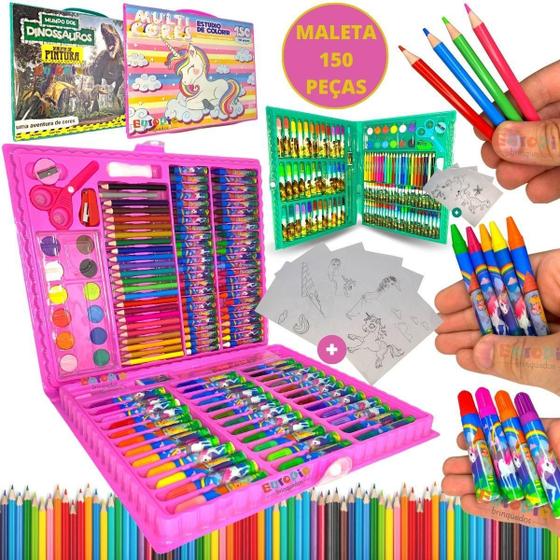 Imagem de Maleta De Pintura Infantil Estojo 150 Peças Para Colorir