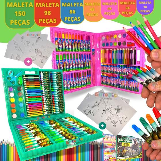 Imagem de Maleta De Pintura Infantil Estojo Para Colorir Com Desenho F114