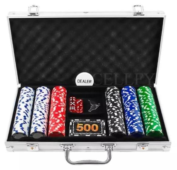 Imagem de Maleta De Poker Marca Luatek - Com 300 Fichas Sem Numeração