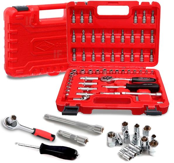 Imagem de Maleta De Soquetes Kit De Bits Com Chave Catraca 57 Peças