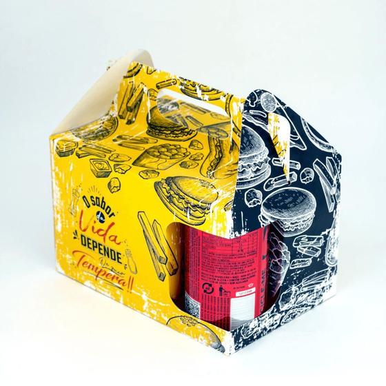 Imagem de Maleta Delivery Kit Para Combo E Lanches Modelo Rústico 50Un