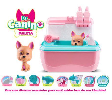 Imagem de Maleta Dr. Canino C/ Acessorios Cachorrinho Maleta Pet Shop e Veterinario Brinquedo Infantil Menina e Menino