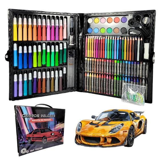 Maleta Escolar Estúdio Pintura Infantil 150 Peças + Desenhos Menor preço em Maleta Escolar Estúdio Pintura Infantil 150 Peças + Desenhos