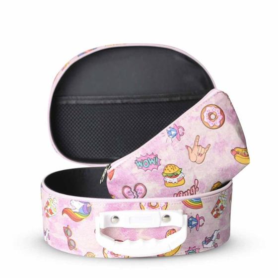 Imagem de Maleta frasqueira + necessaire bolsa de mão maquiagens oval dp-oval